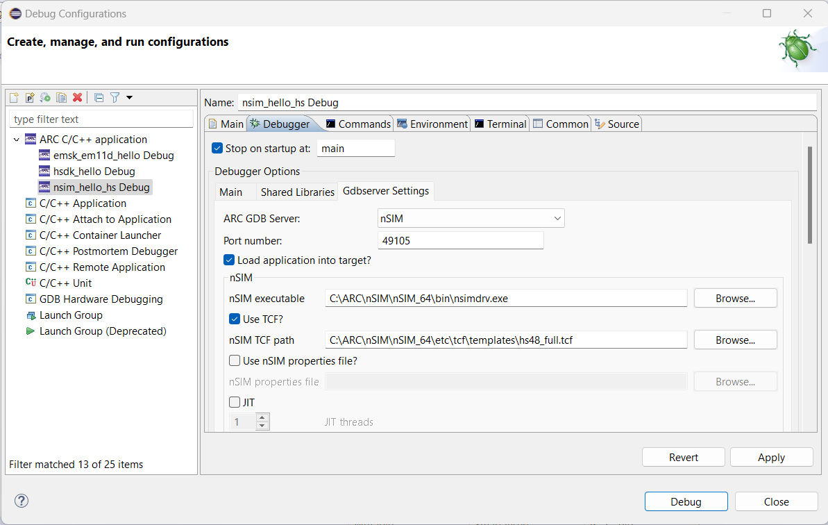 Debug Configuration - GDB